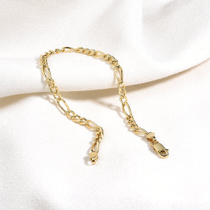 Figaro Chain Bracelet 14K Gold