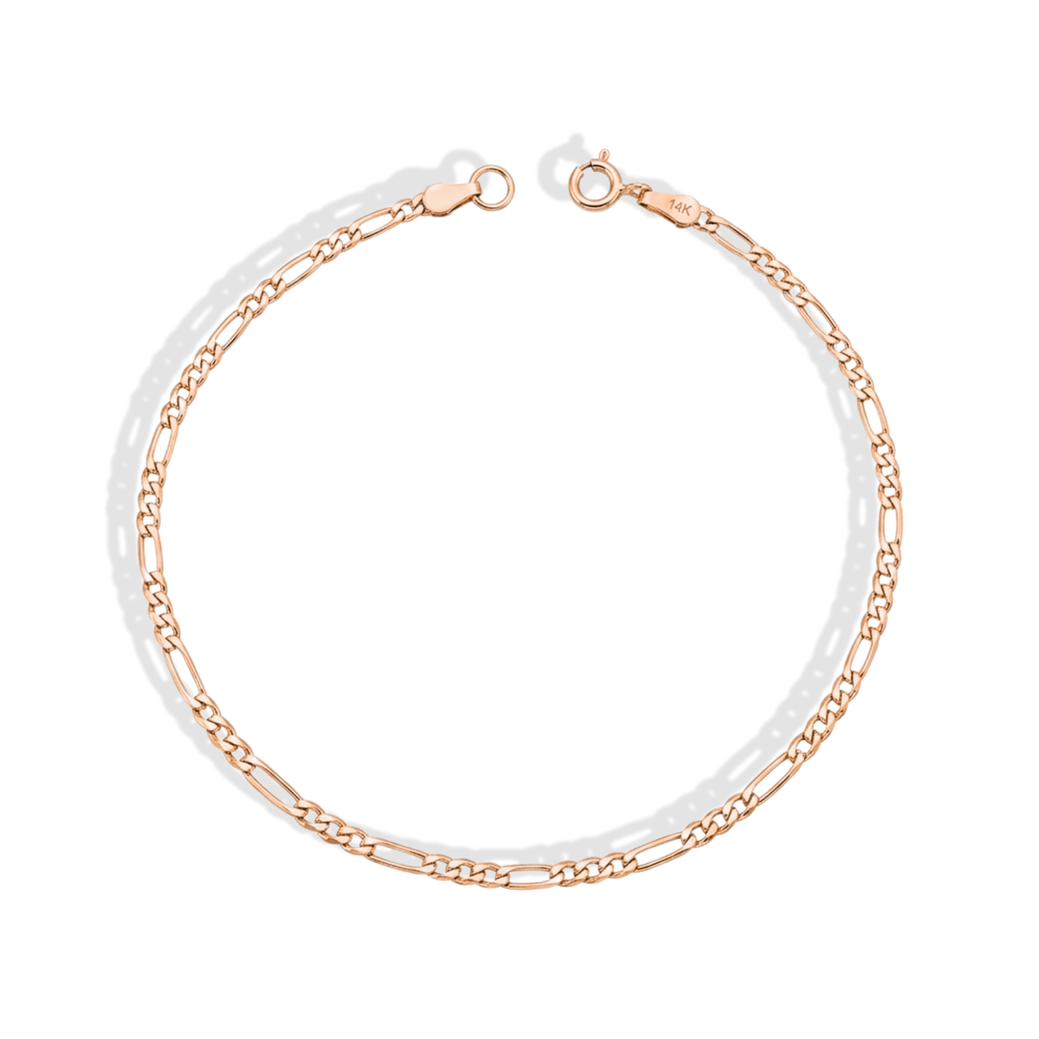 Figaro Chain Bracelet 14K Gold