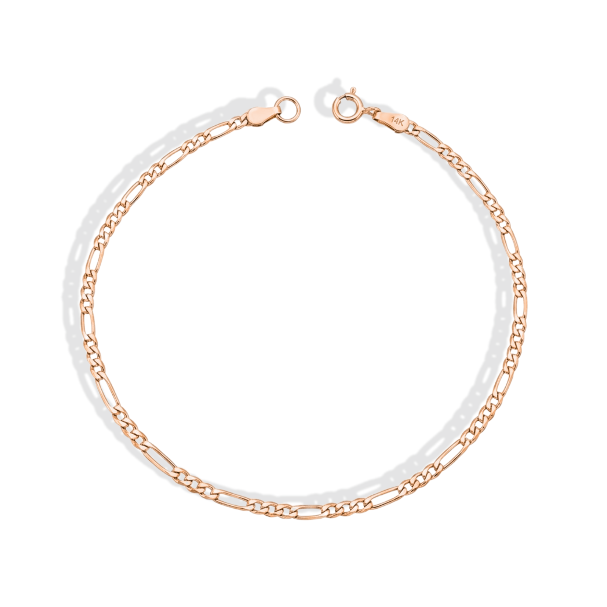Figaro Chain Bracelet 14K Gold