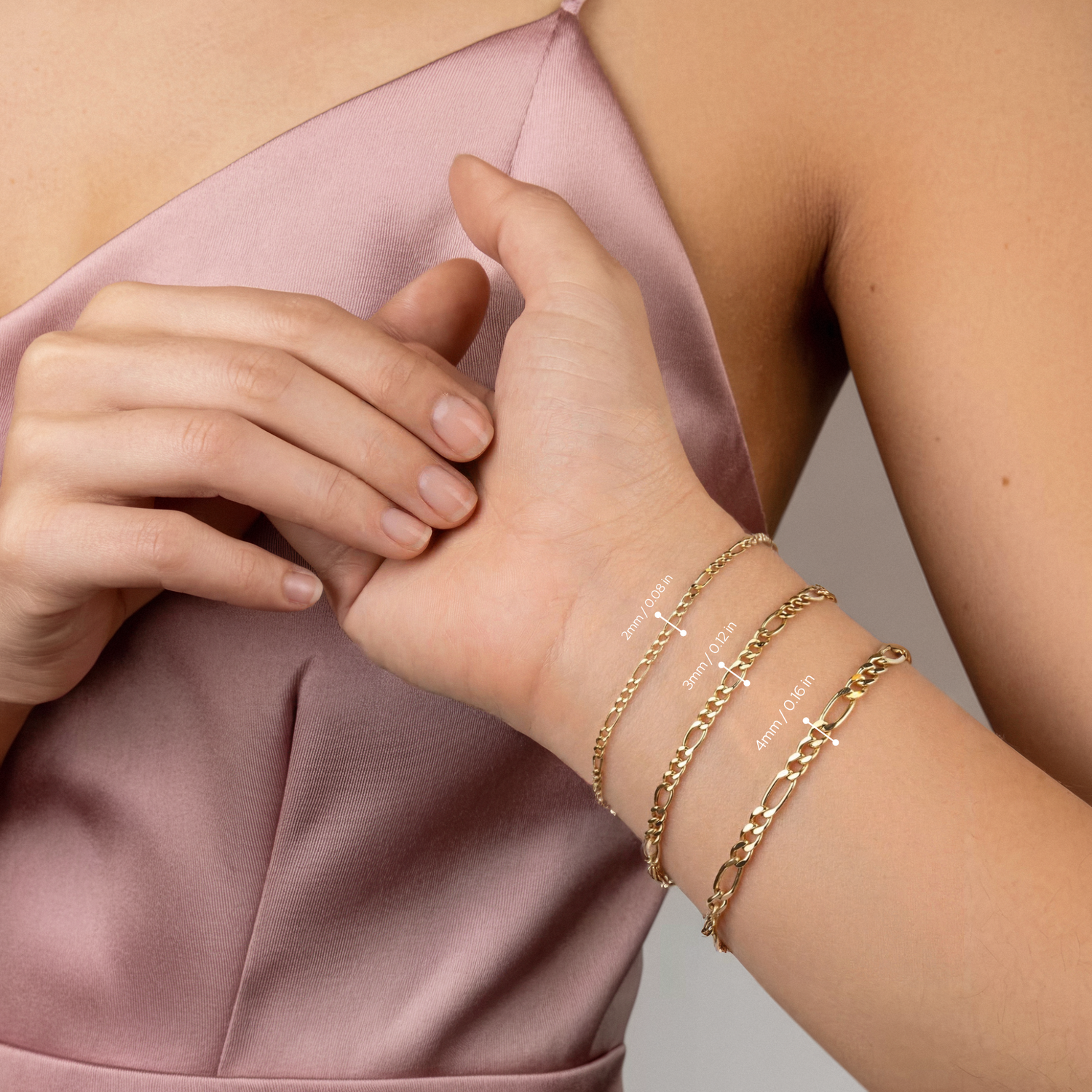 Figaro Chain Bracelet 14K Gold
