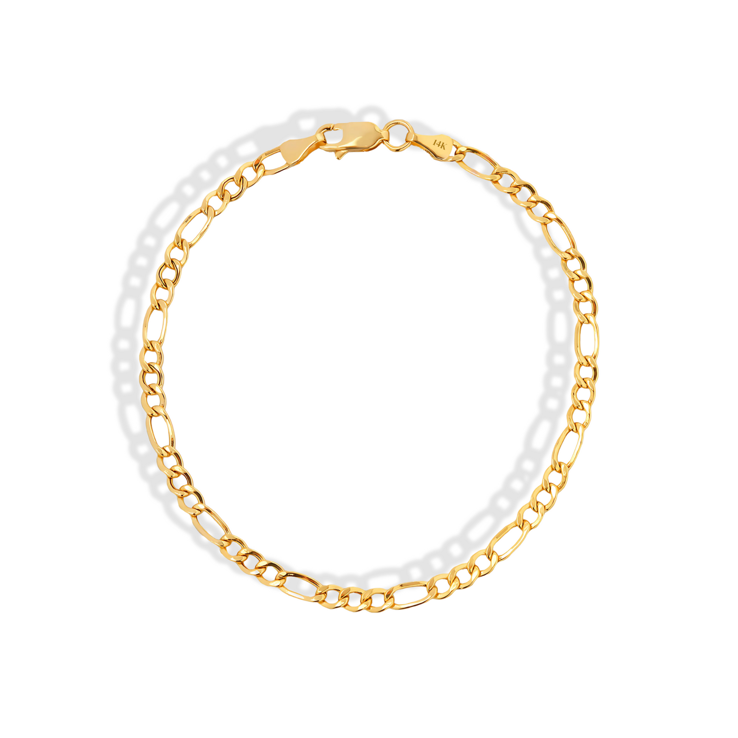 Figaro Chain Bracelet 14K Gold