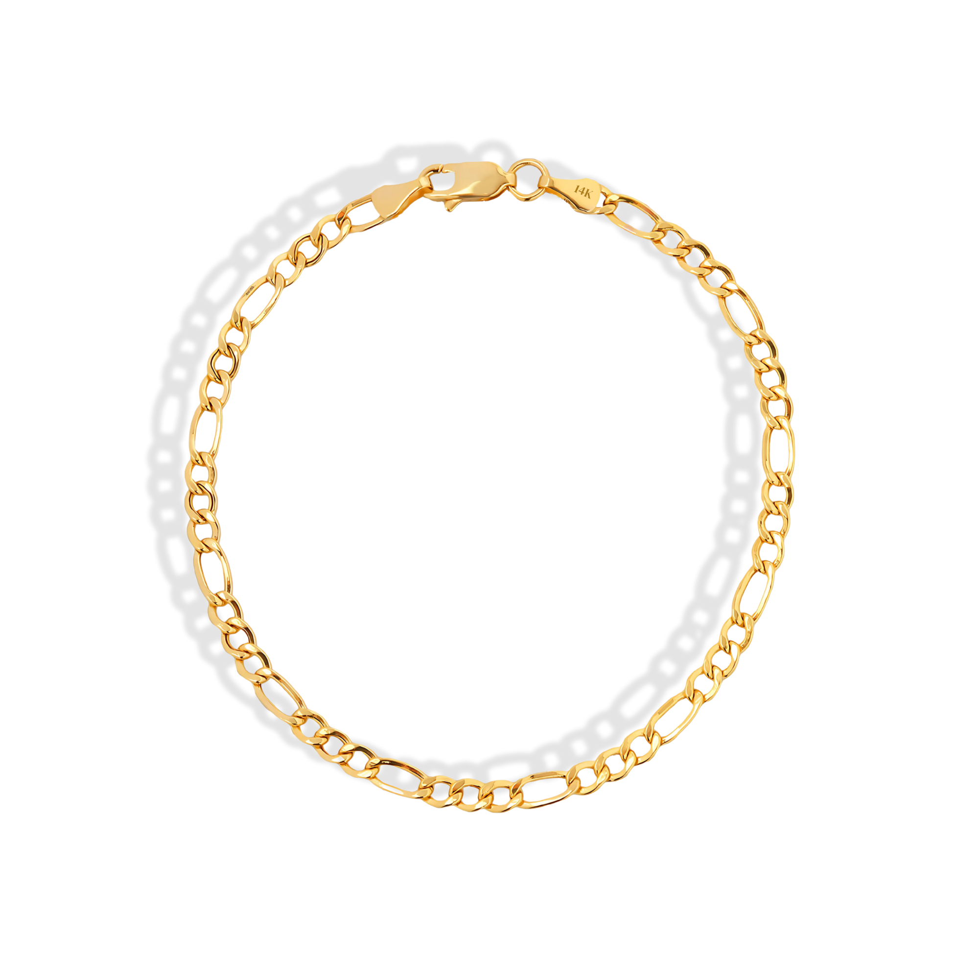 Figaro Chain Bracelet 14K Gold