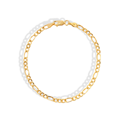 Figaro Chain Bracelet 14K Gold