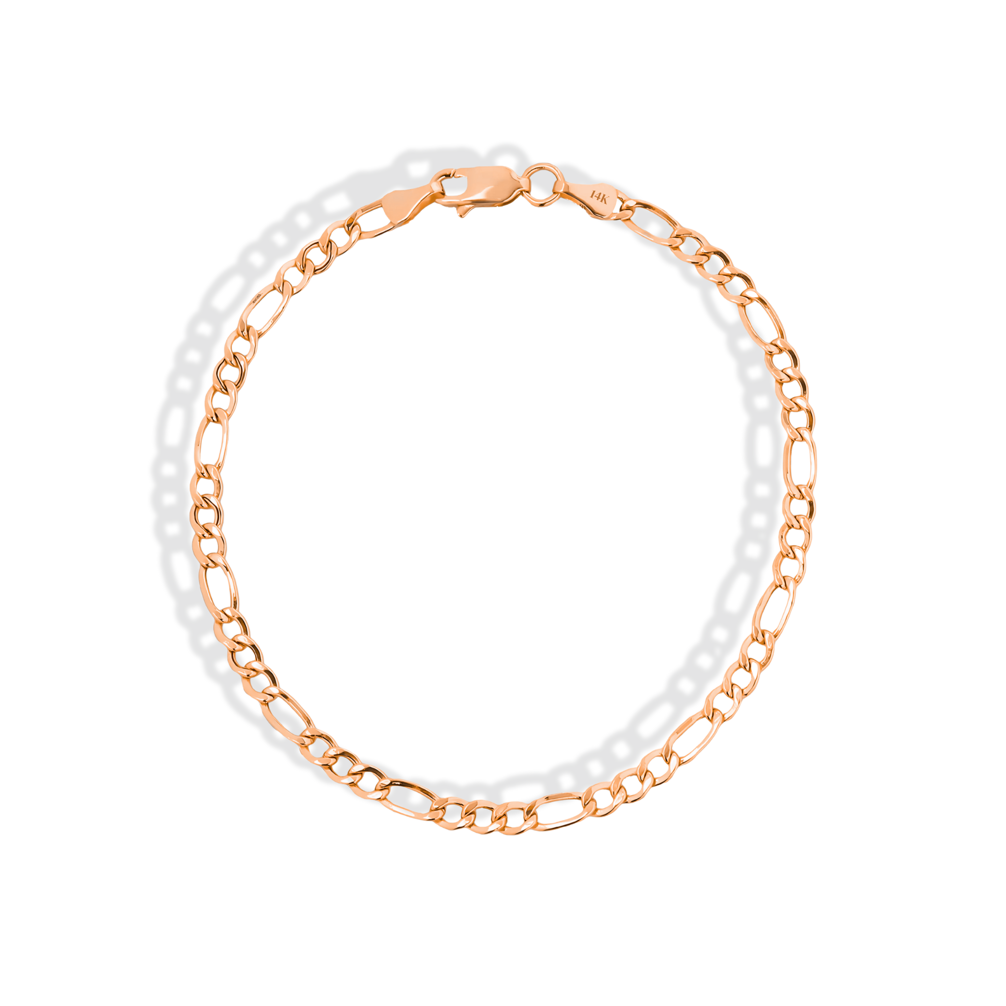 Figaro Chain Bracelet 14K Gold