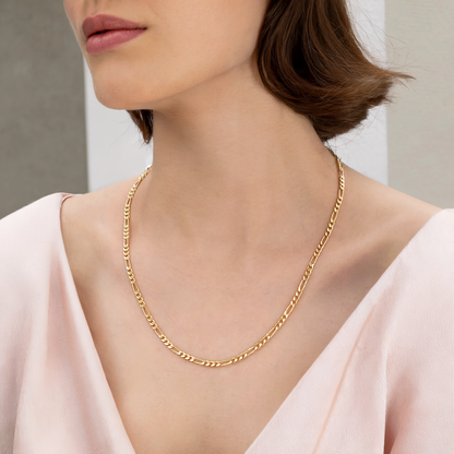 Figaro Chain Necklace 14K Gold