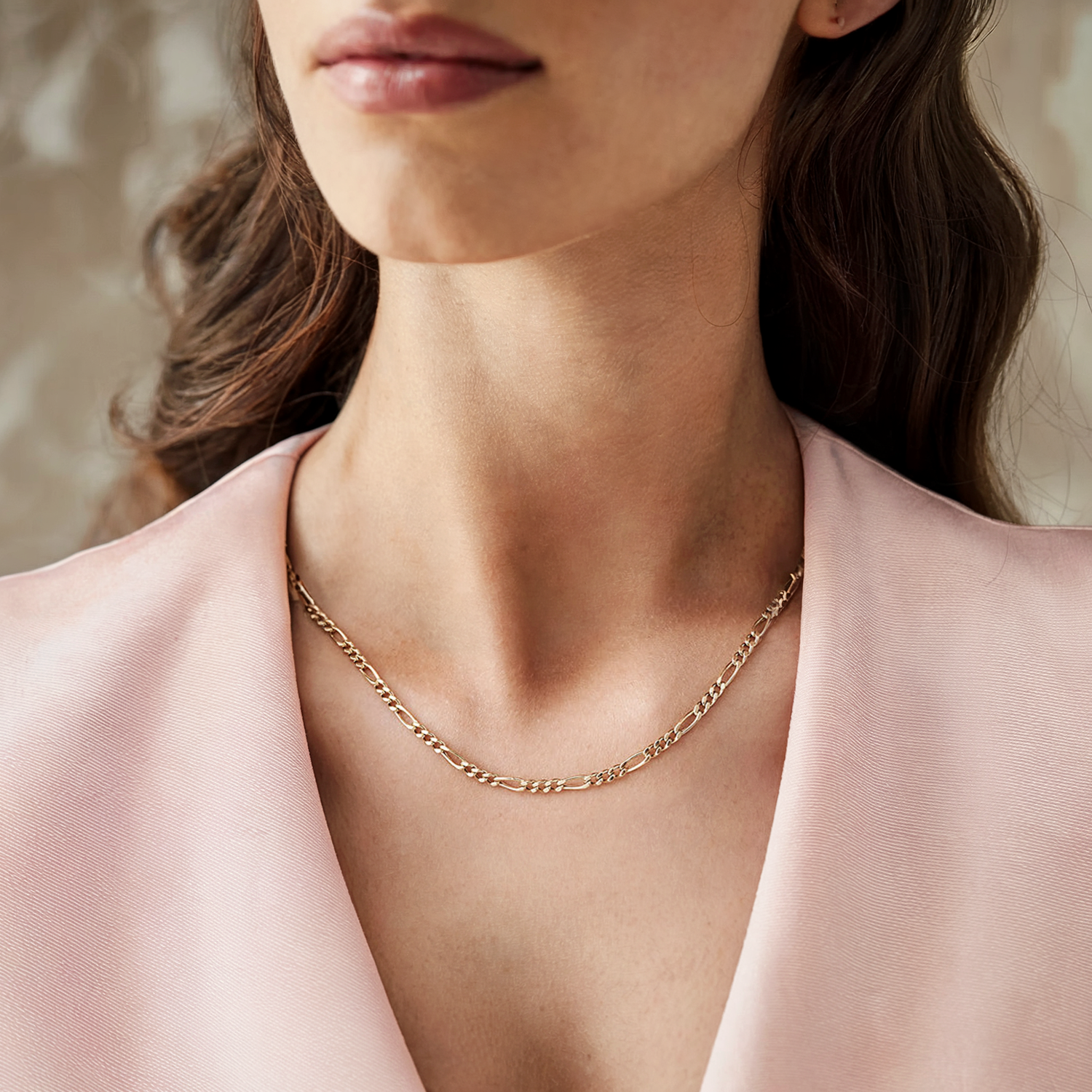 Figaro Chain Necklace 14K Gold