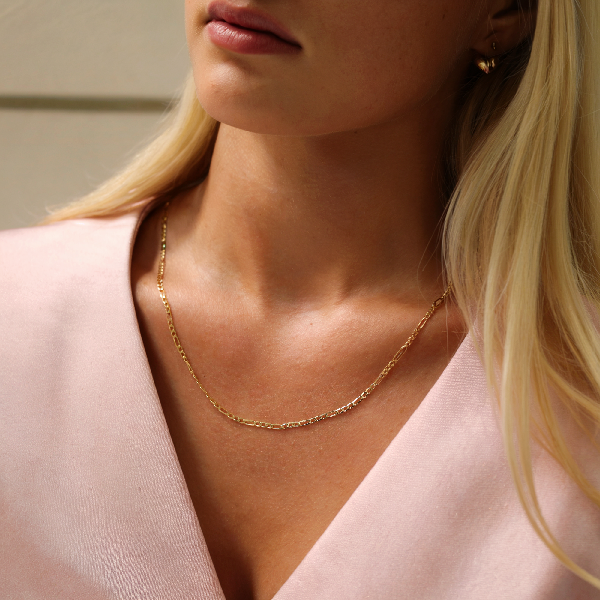 Figaro Chain Necklace 14K Gold