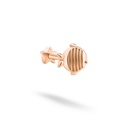 Fish Flatback Ear Piercing 14K Gold
