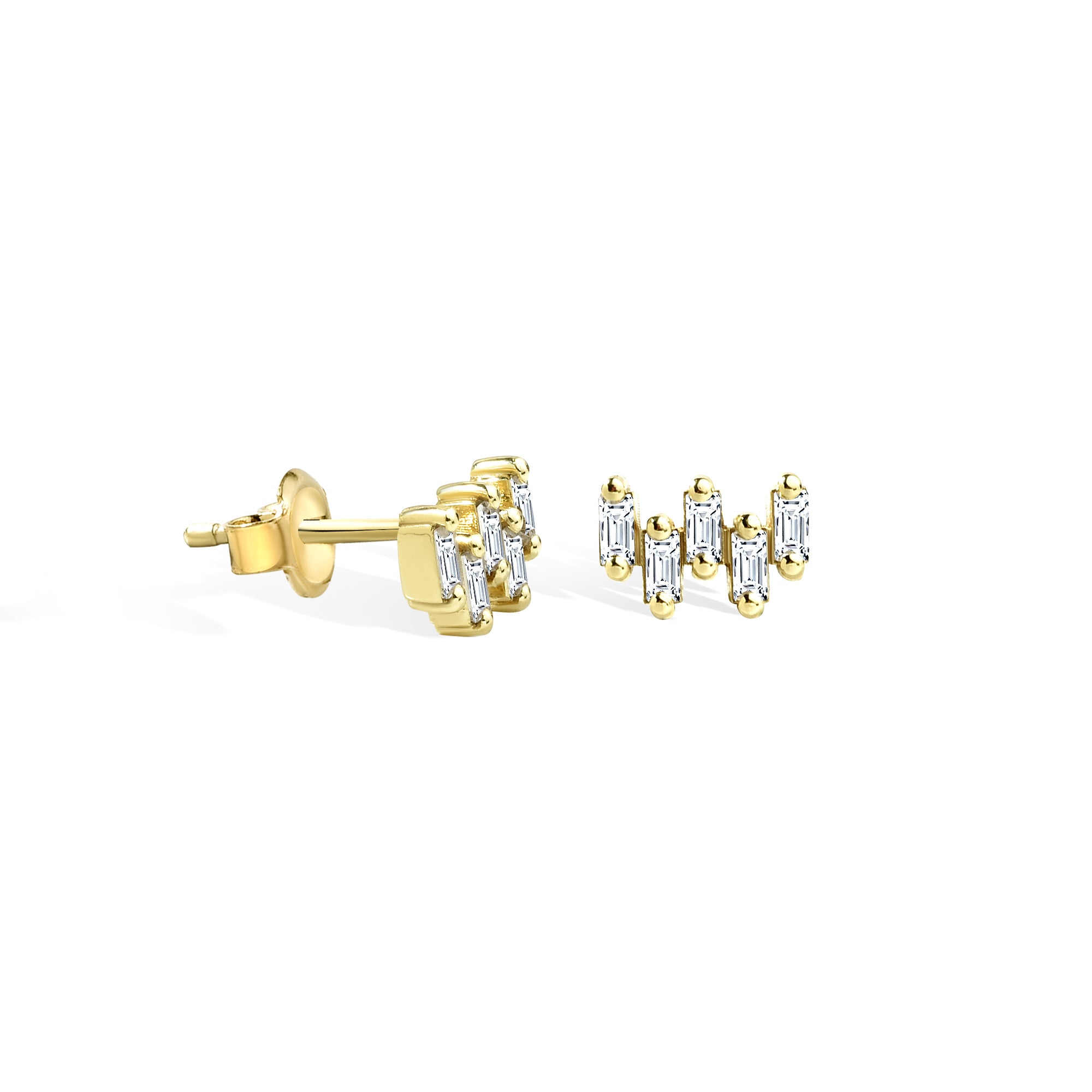 Five Cross Diamond Earrings 14K Gold