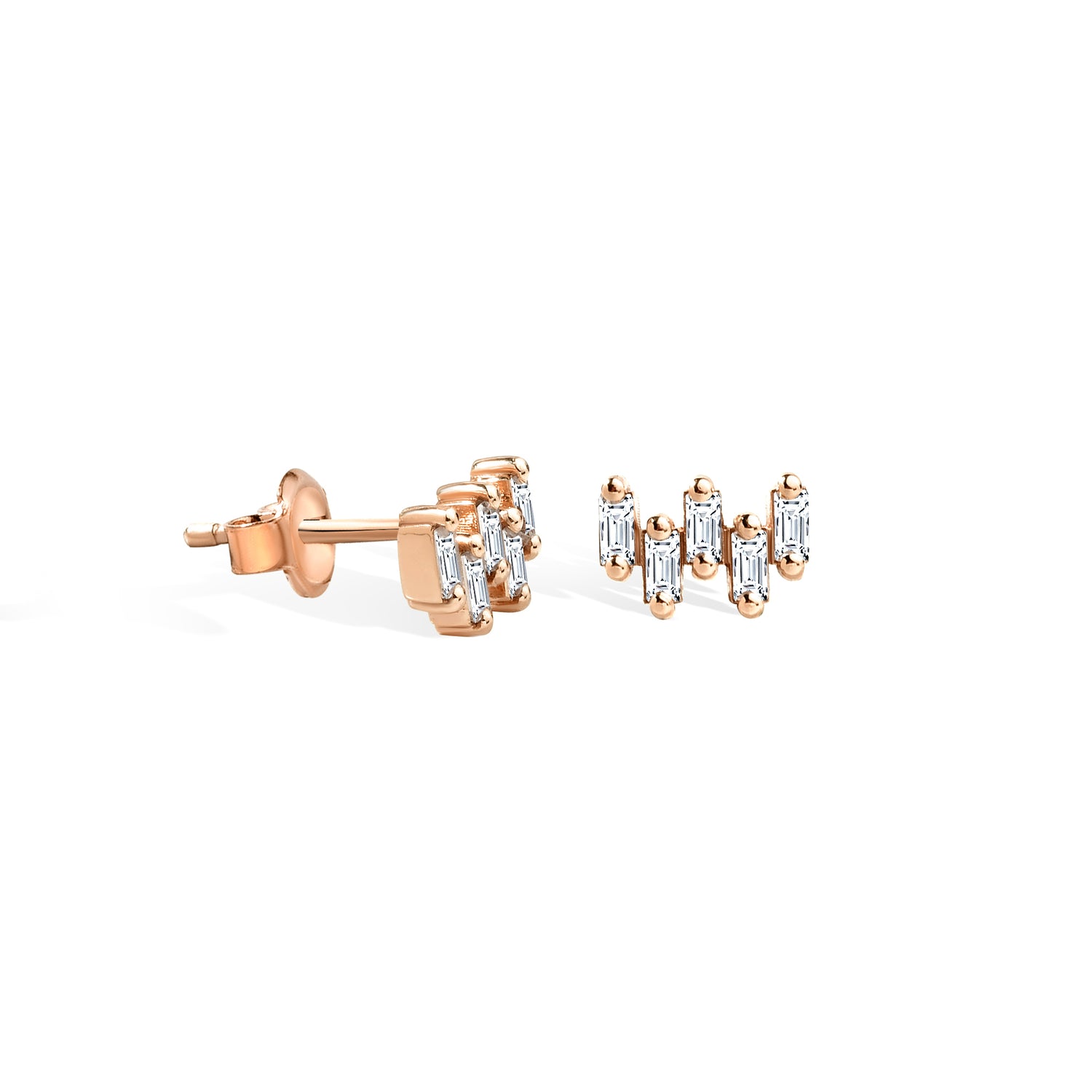 Five Cross Diamond Earrings 14K Gold