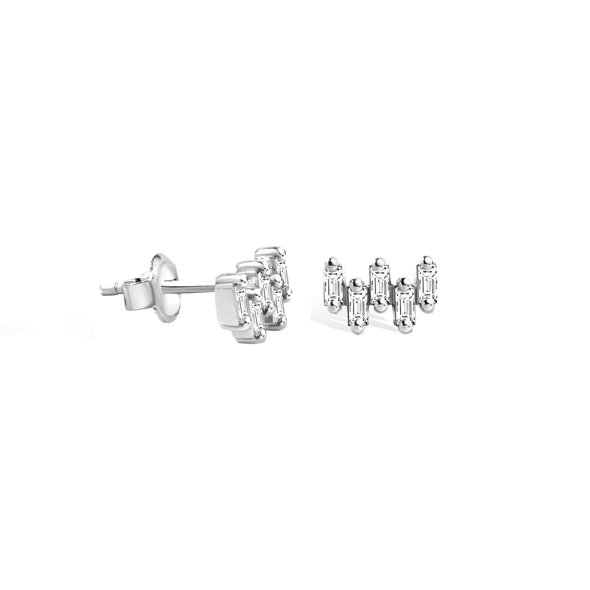 Five Cross Diamond Earrings 14K Gold