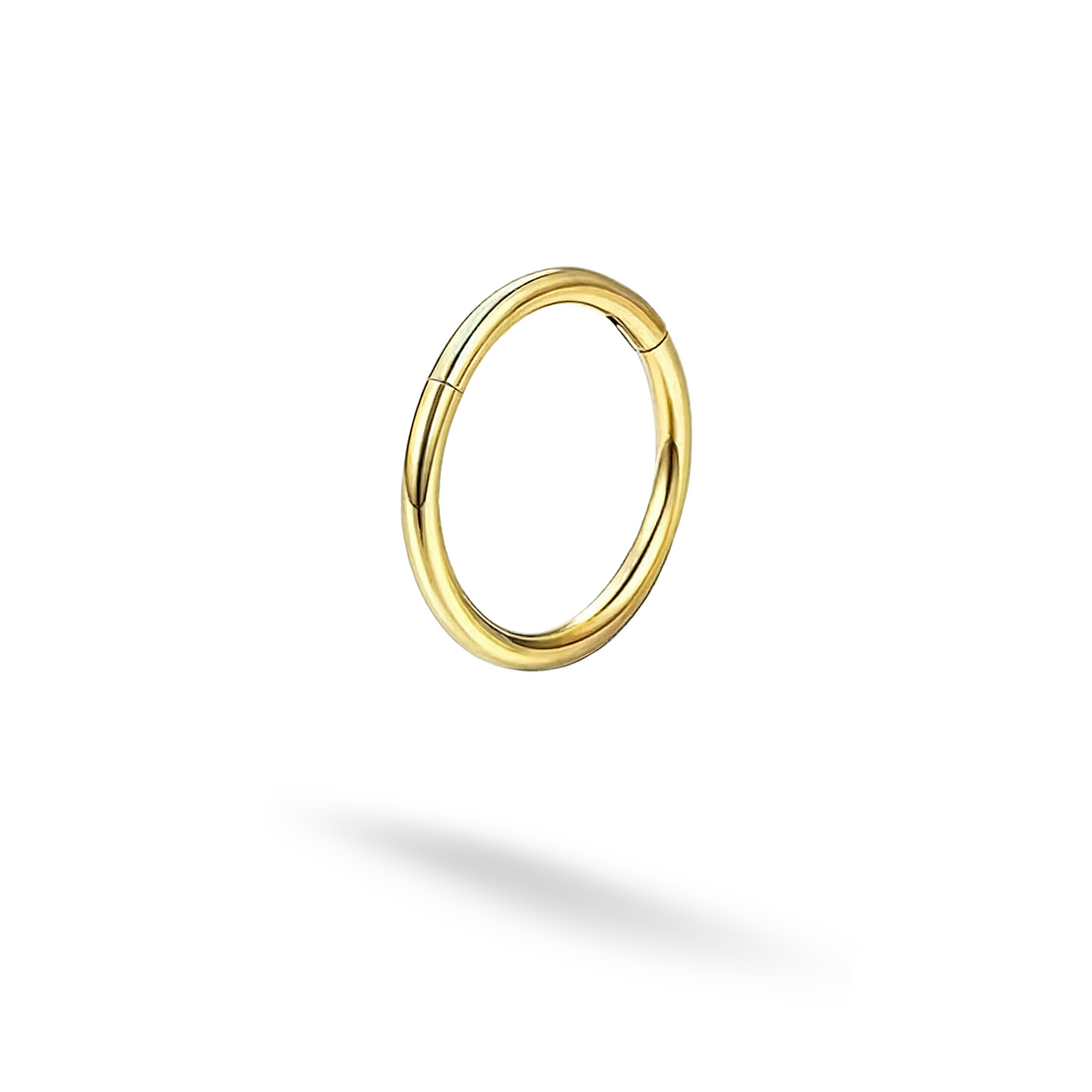 14K Gold Hoop Piercing with Flat Round Design
