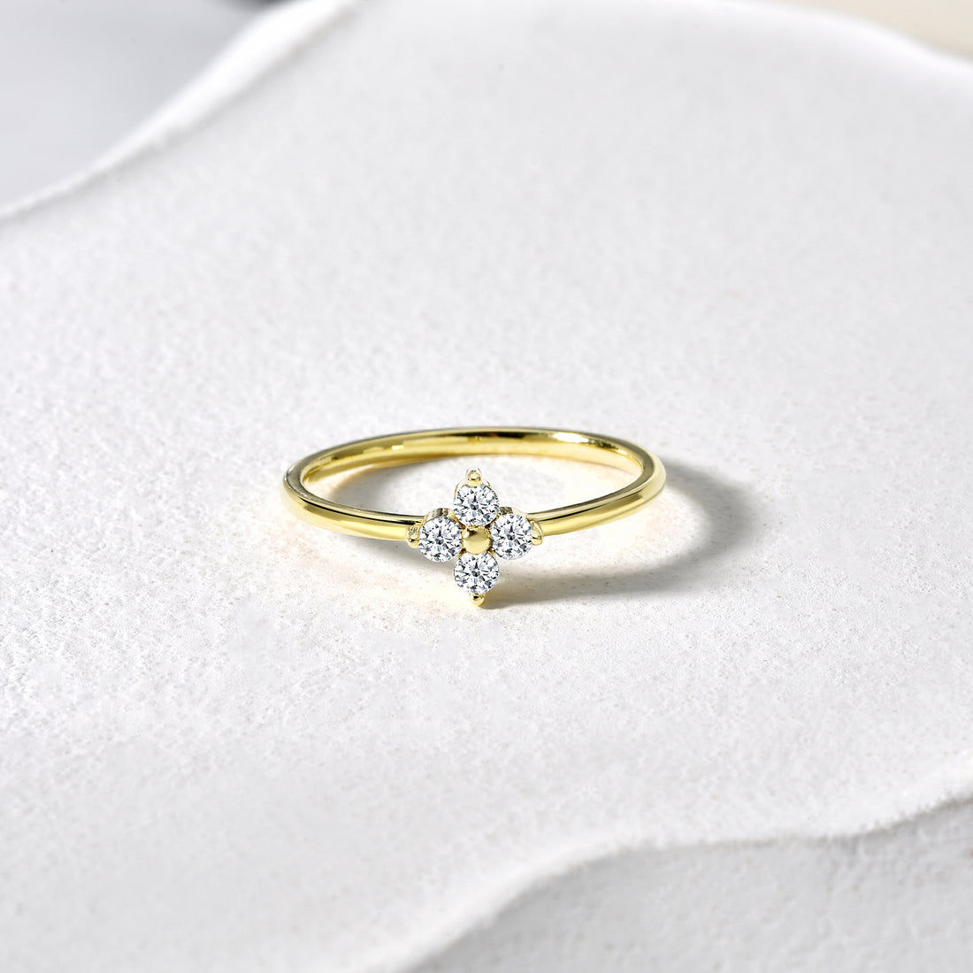 Flower Diamond Ring 14K Gold