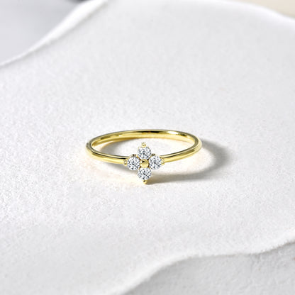 Flower Diamond Ring 14K Gold