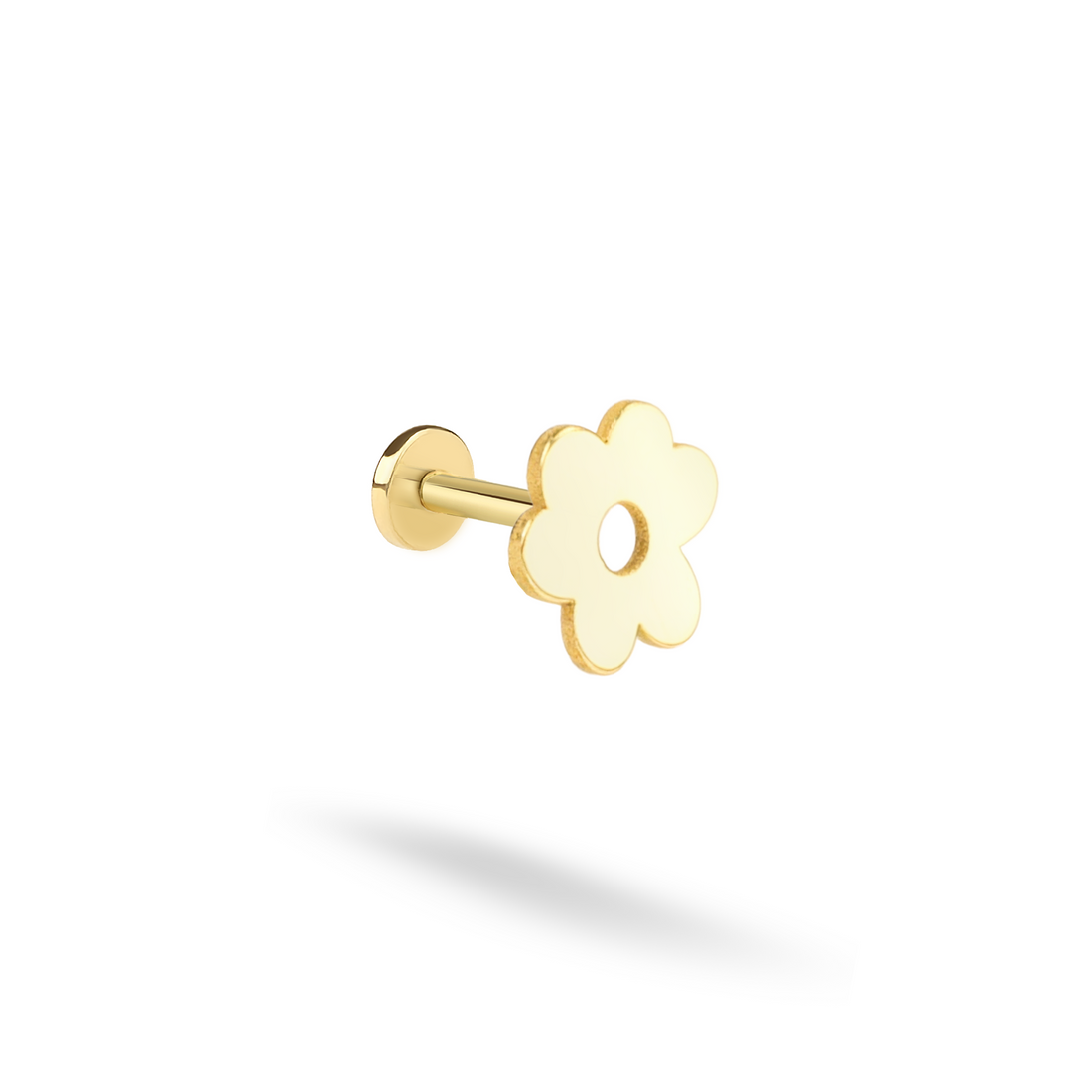 Flower Flatback Ear Piercing 14K Gold
