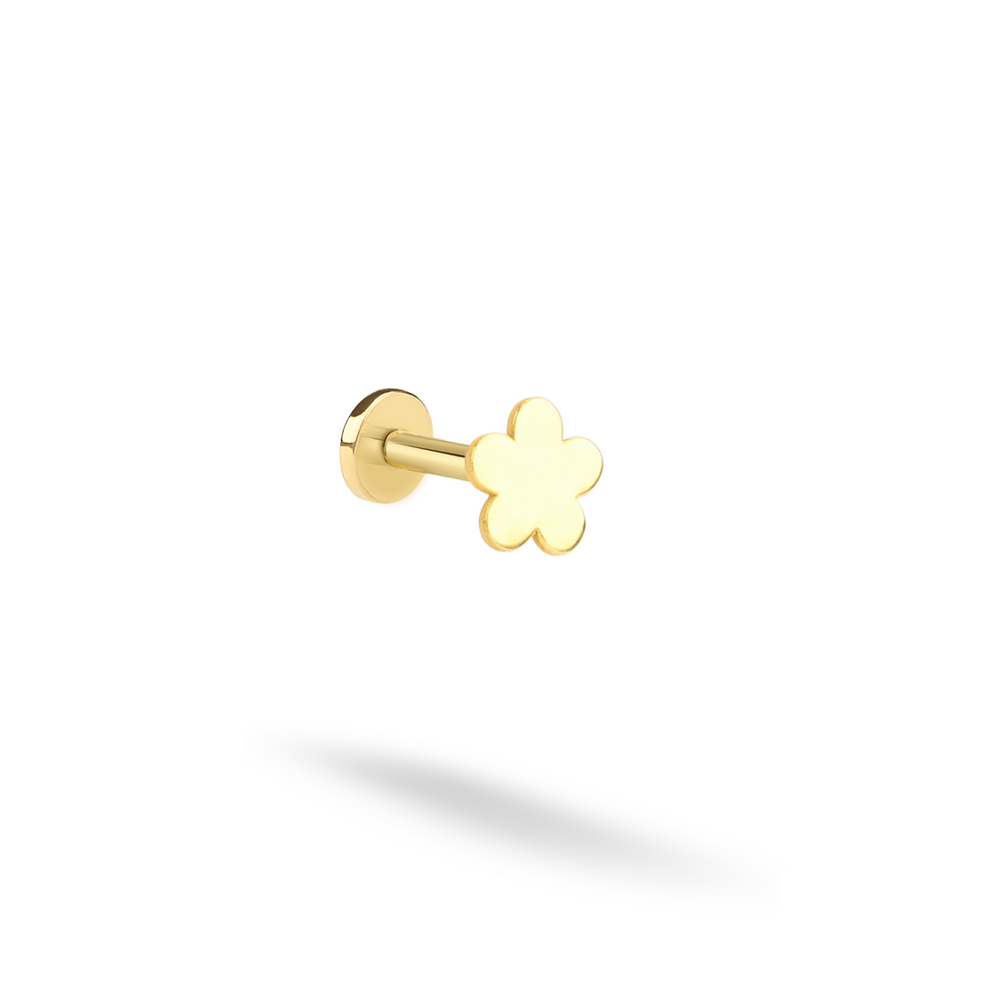 Flower Flatback Ear Piercing 14K Gold