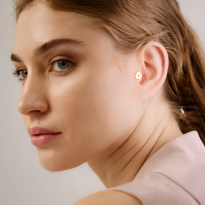 Flower Flatback Ear Piercing 14K Gold