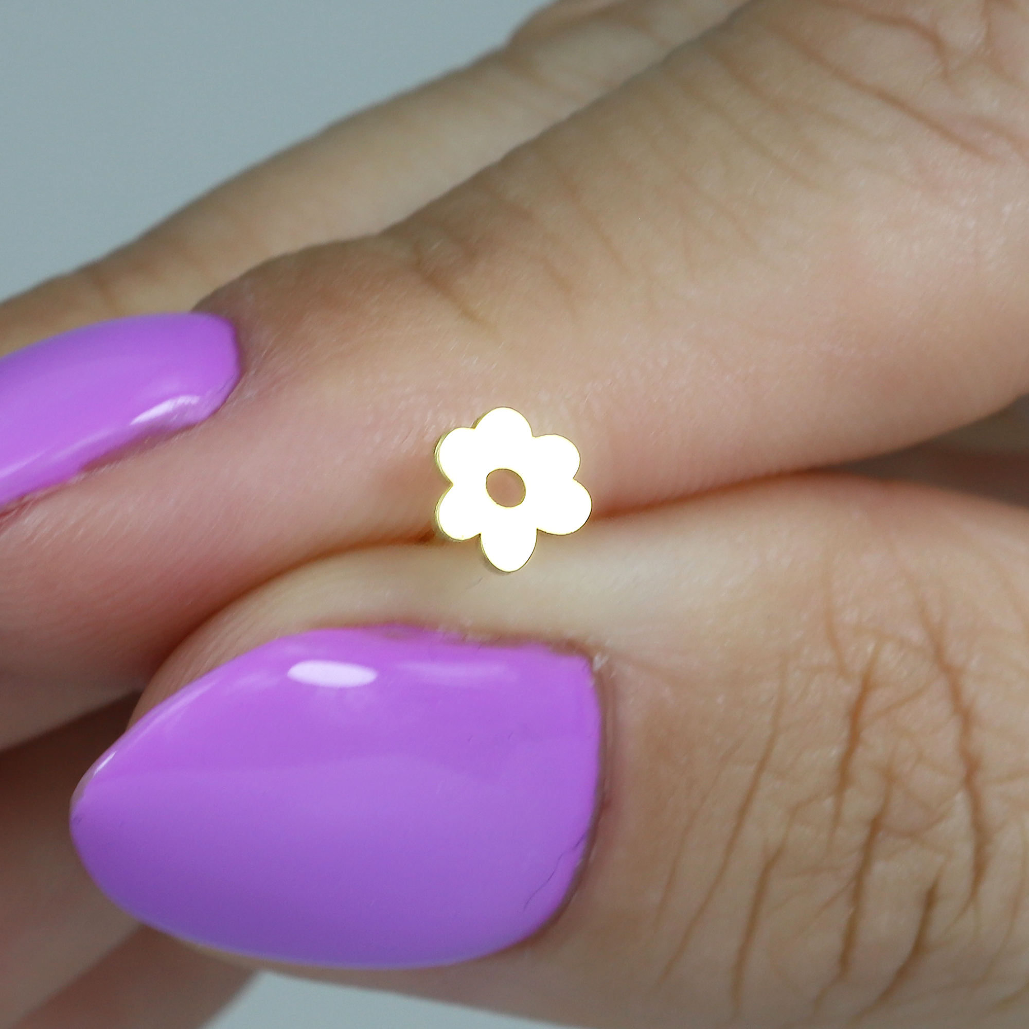 Flower Flatback Ear Piercing 14K Gold