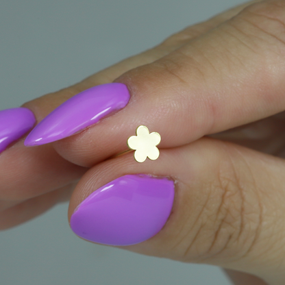 Flower Flatback Ear Piercing 14K Gold