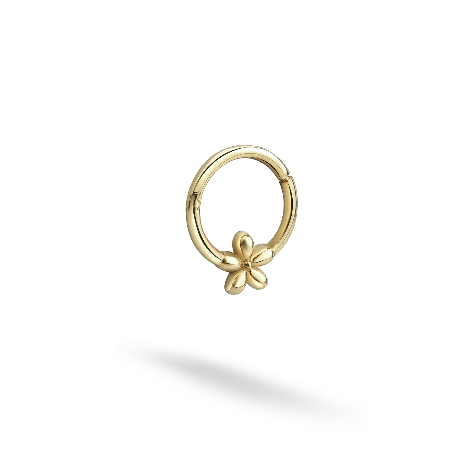 Flower Hoop Ear Piercing 14K Gold