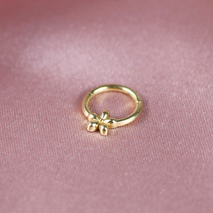 Flower Hoop Ear Piercing 14K Gold