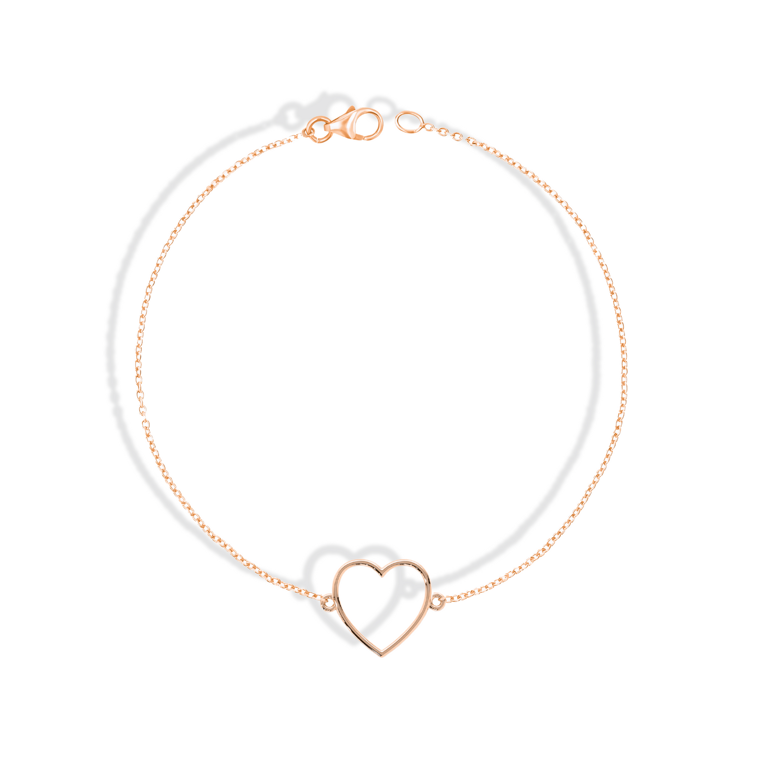 Frame Heart Chain Bracelet 14K Gold