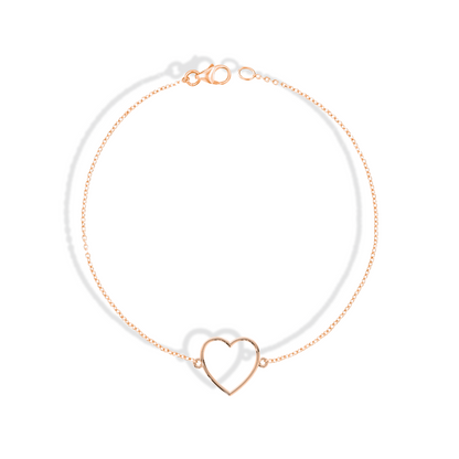 Frame Heart Chain Bracelet 14K Gold