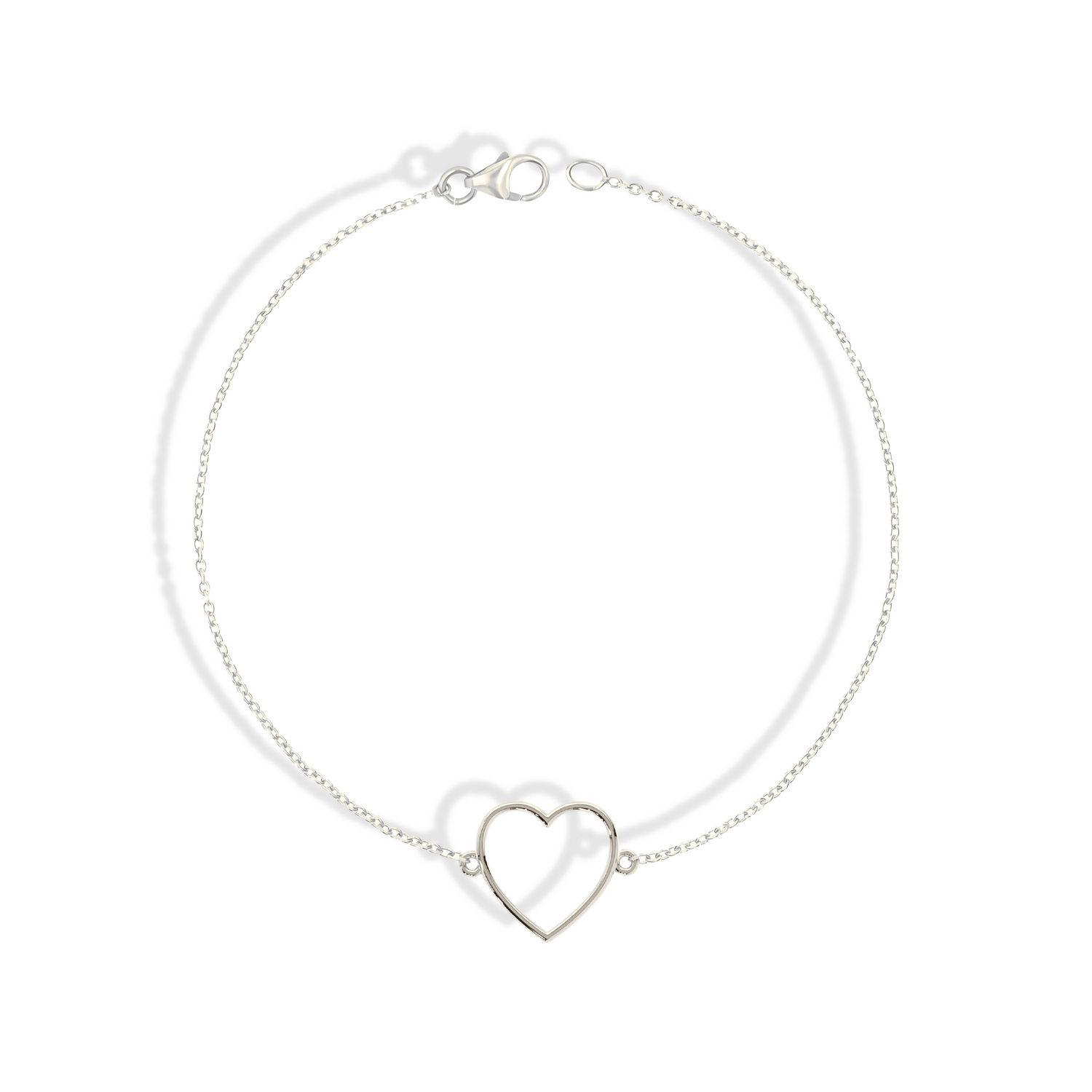 Frame Heart Chain Bracelet 14K Gold