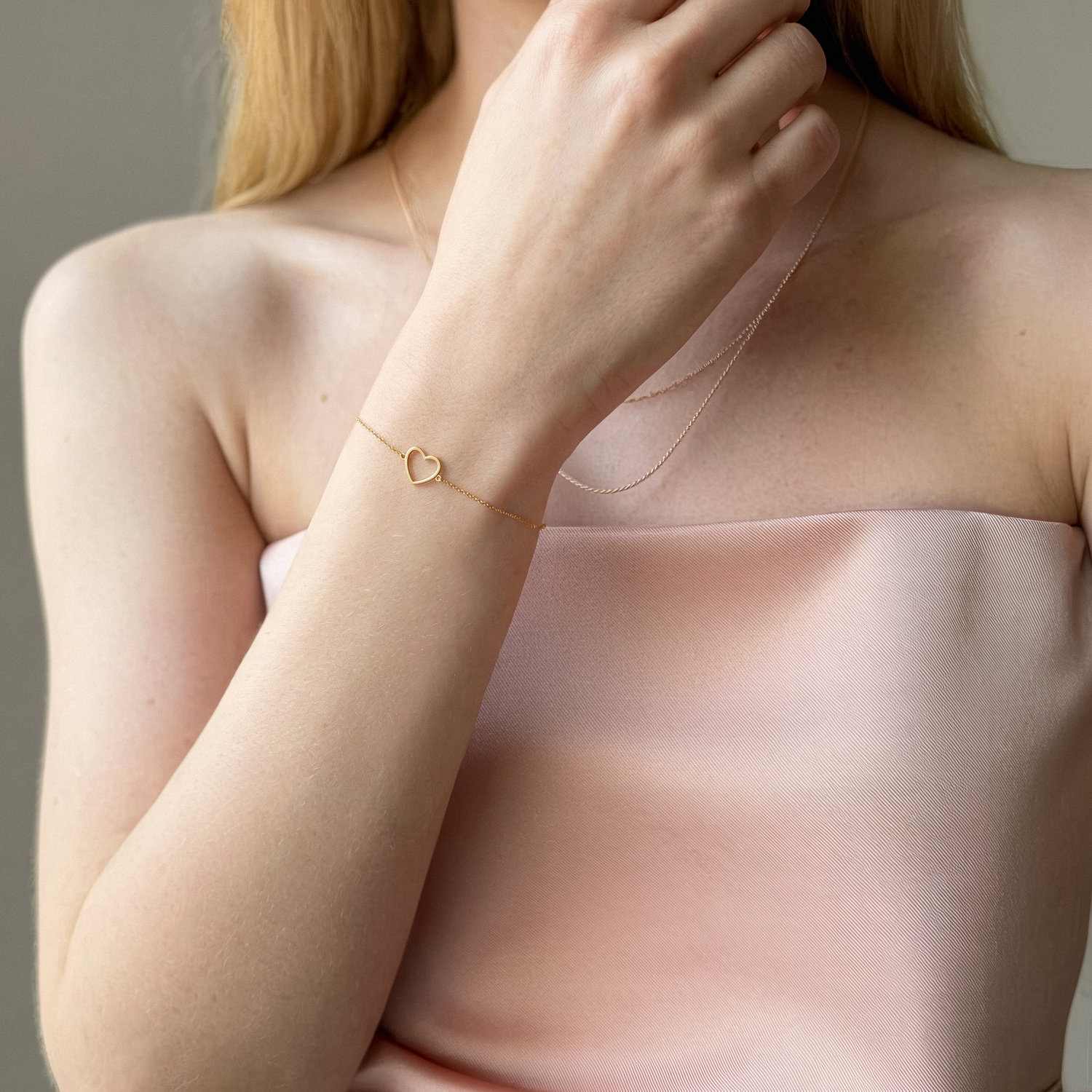 Frame Heart Bracelet 14K Gold / Silver