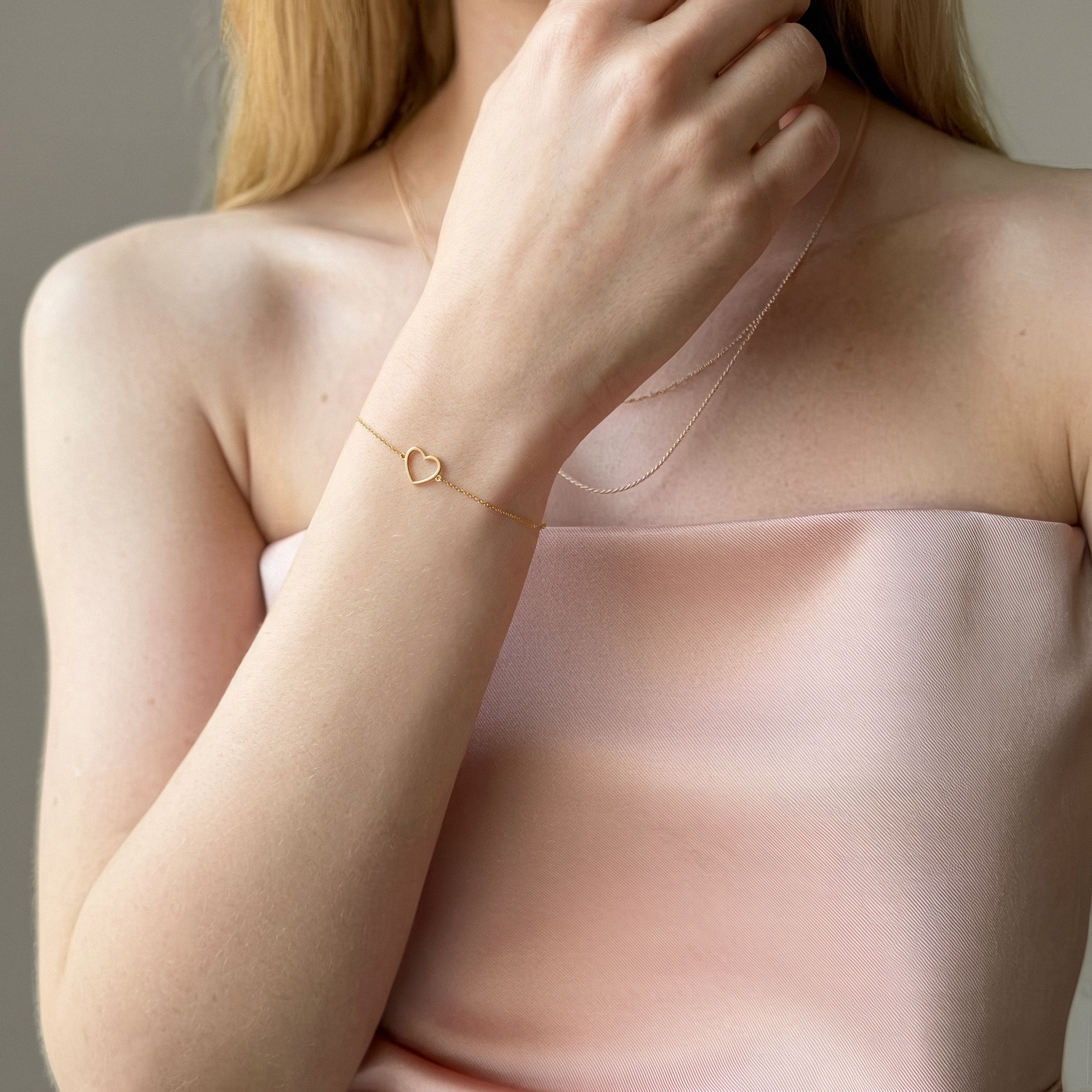 Frame Heart Bracelet 14K Gold / Silver
