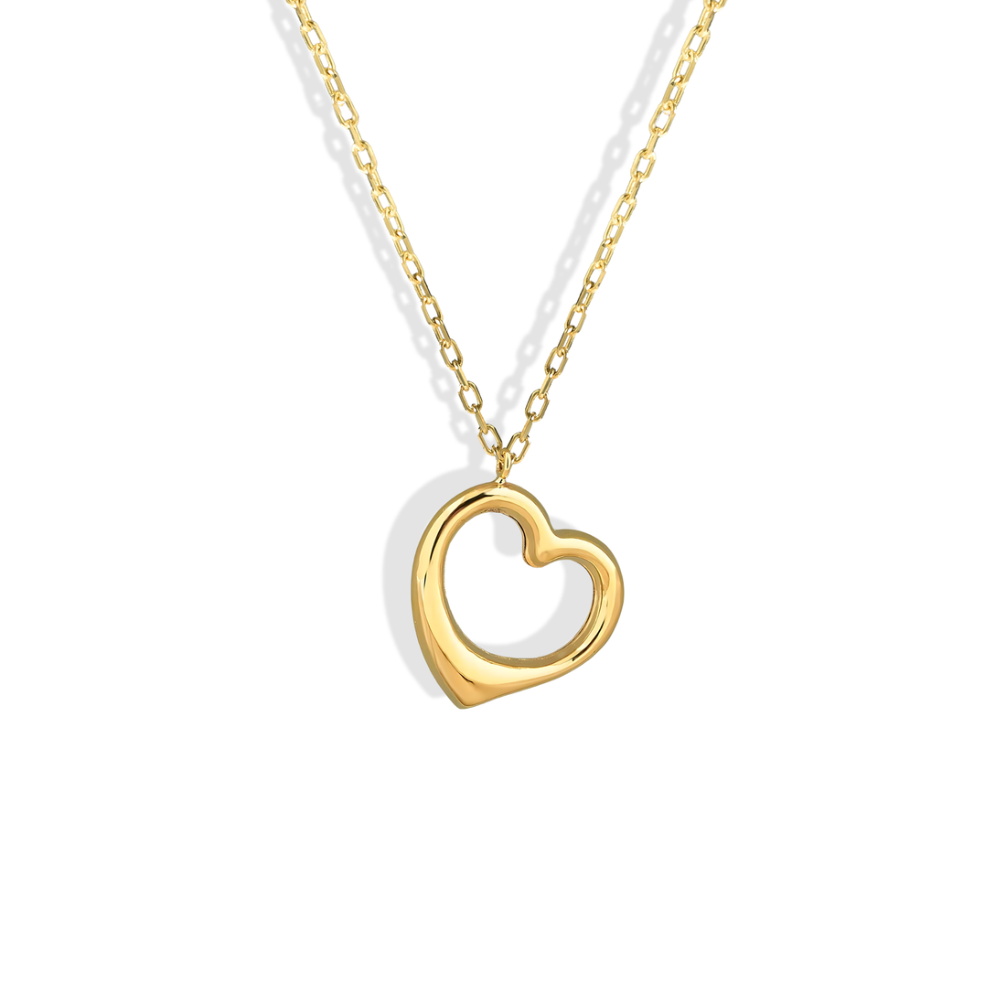 Frame Heart Love Necklace 14K Gold