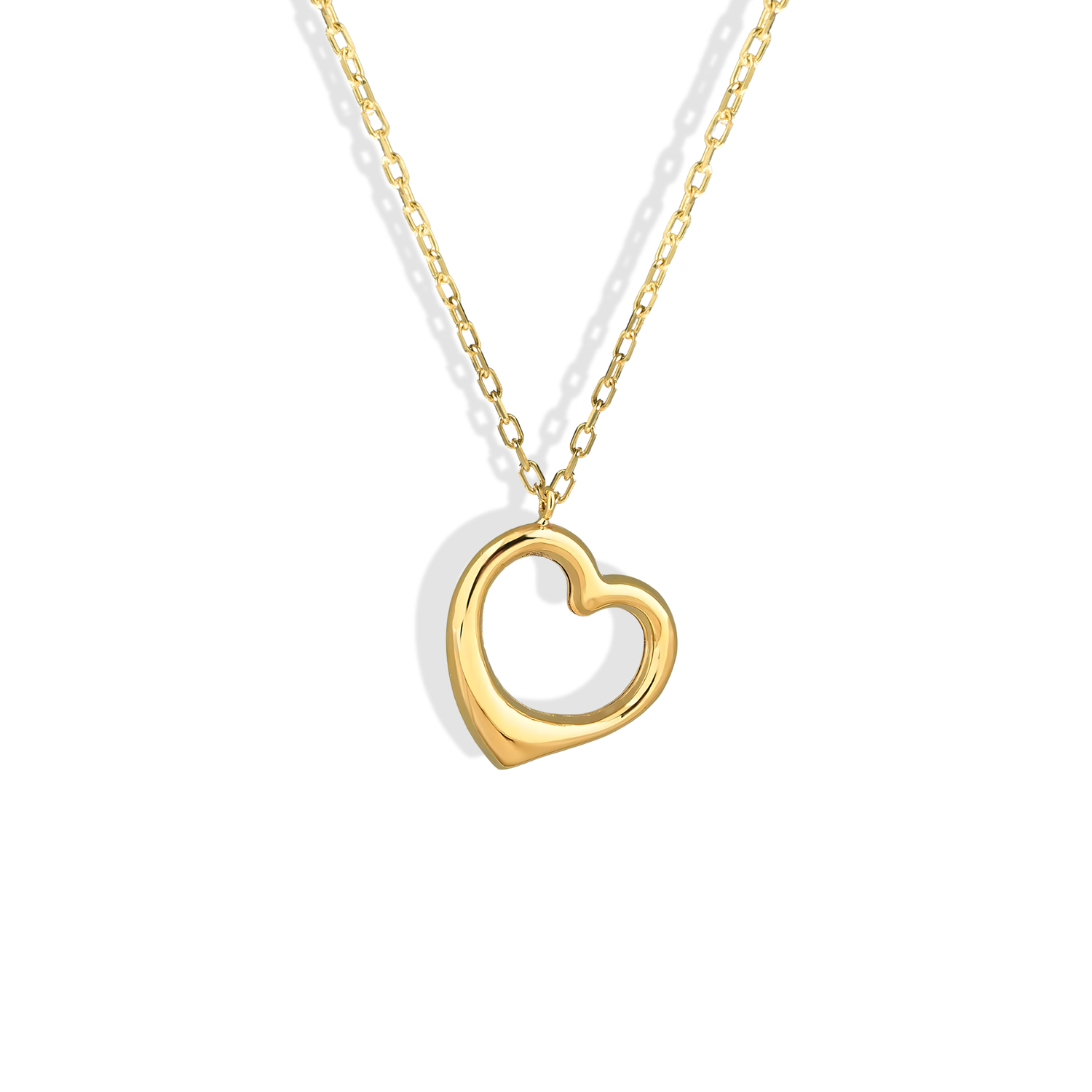 Frame Heart Love Necklace 14K Gold