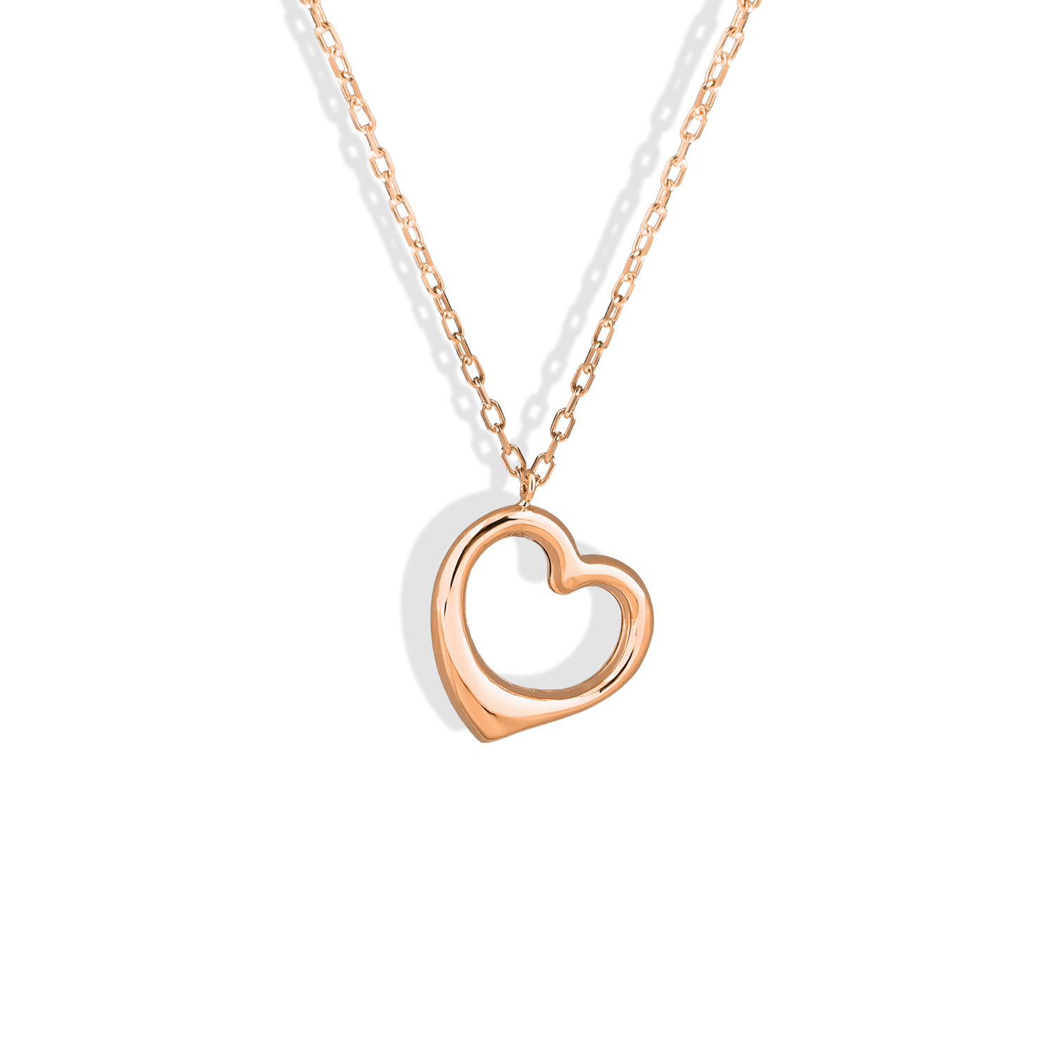 Frame Heart Love Necklace 14K Gold