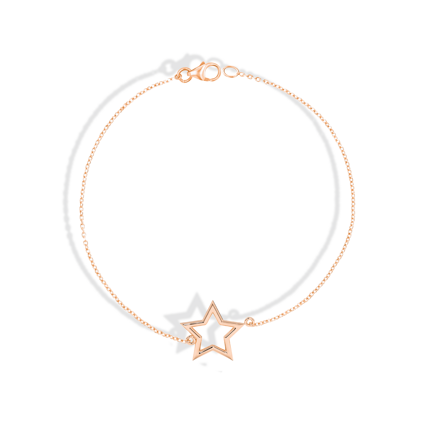 Frame Star Chain Bracelet 14K Gold