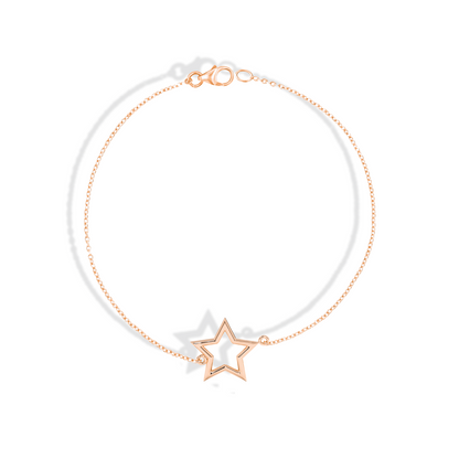 Frame Star Chain Bracelet 14K Gold