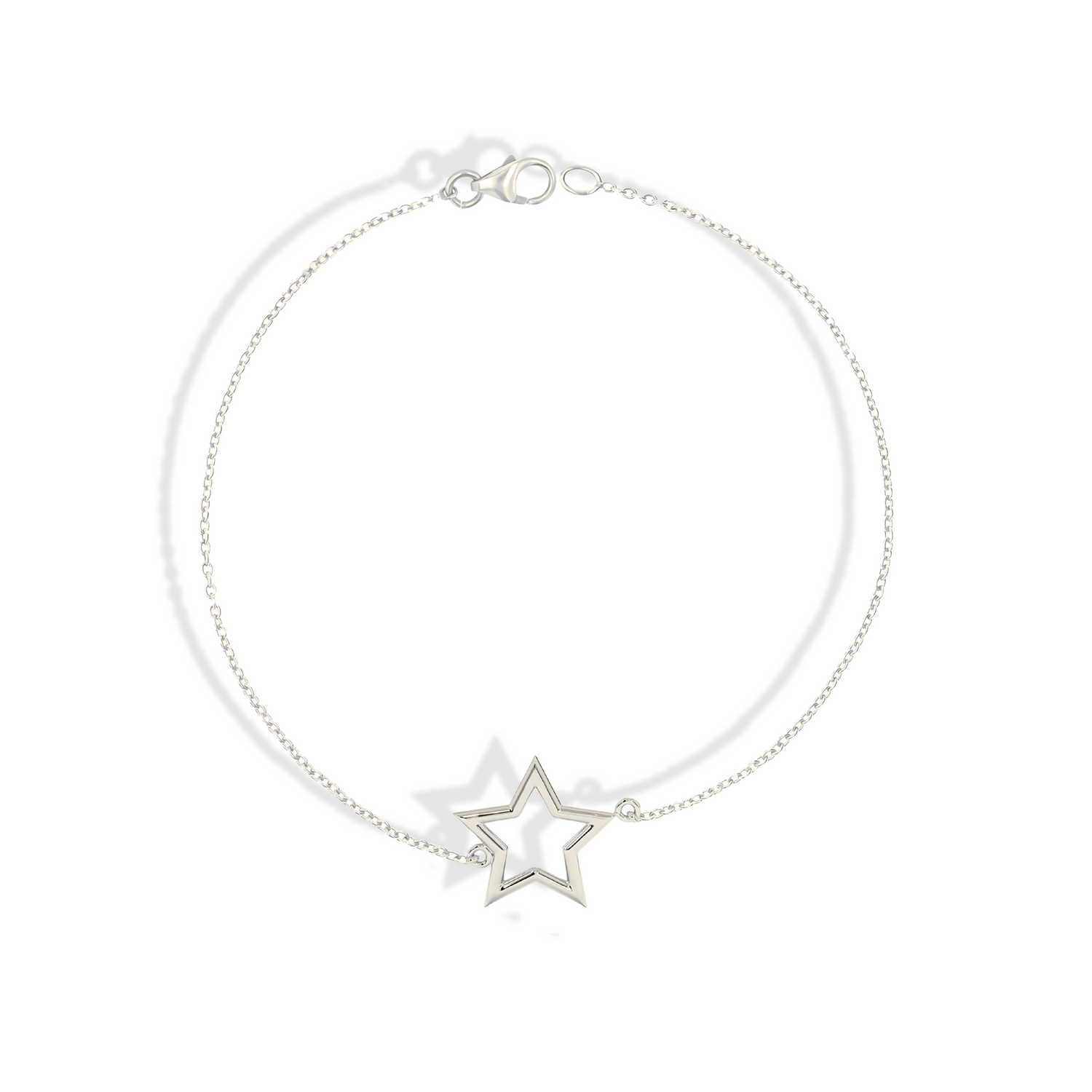 Frame Star Chain Bracelet 14K Gold