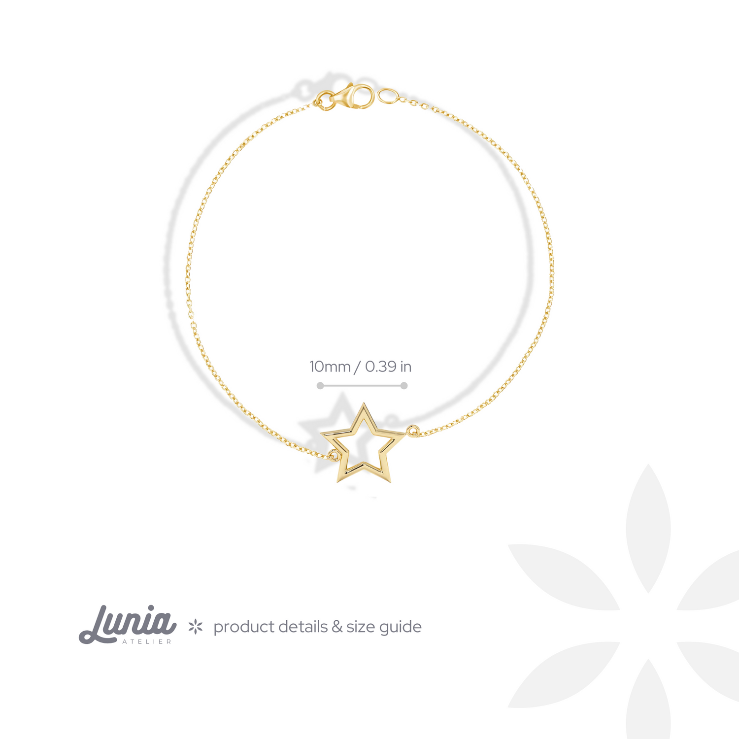 Frame Star Chain Bracelet 14K Gold