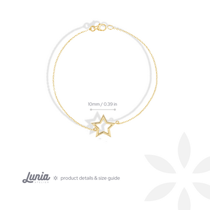 Frame Star Chain Bracelet 14K Gold