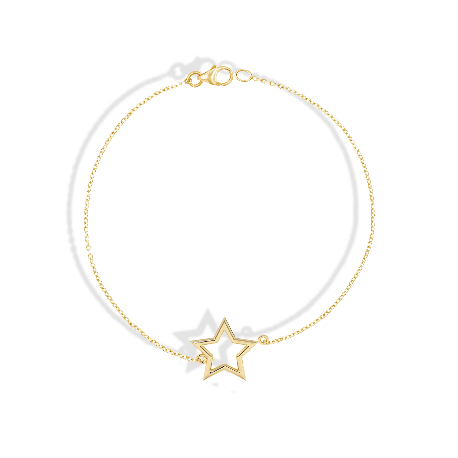 Frame Star Chain Bracelet 14K Gold