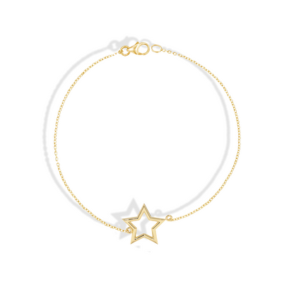 Frame Star Chain Bracelet 14K Gold