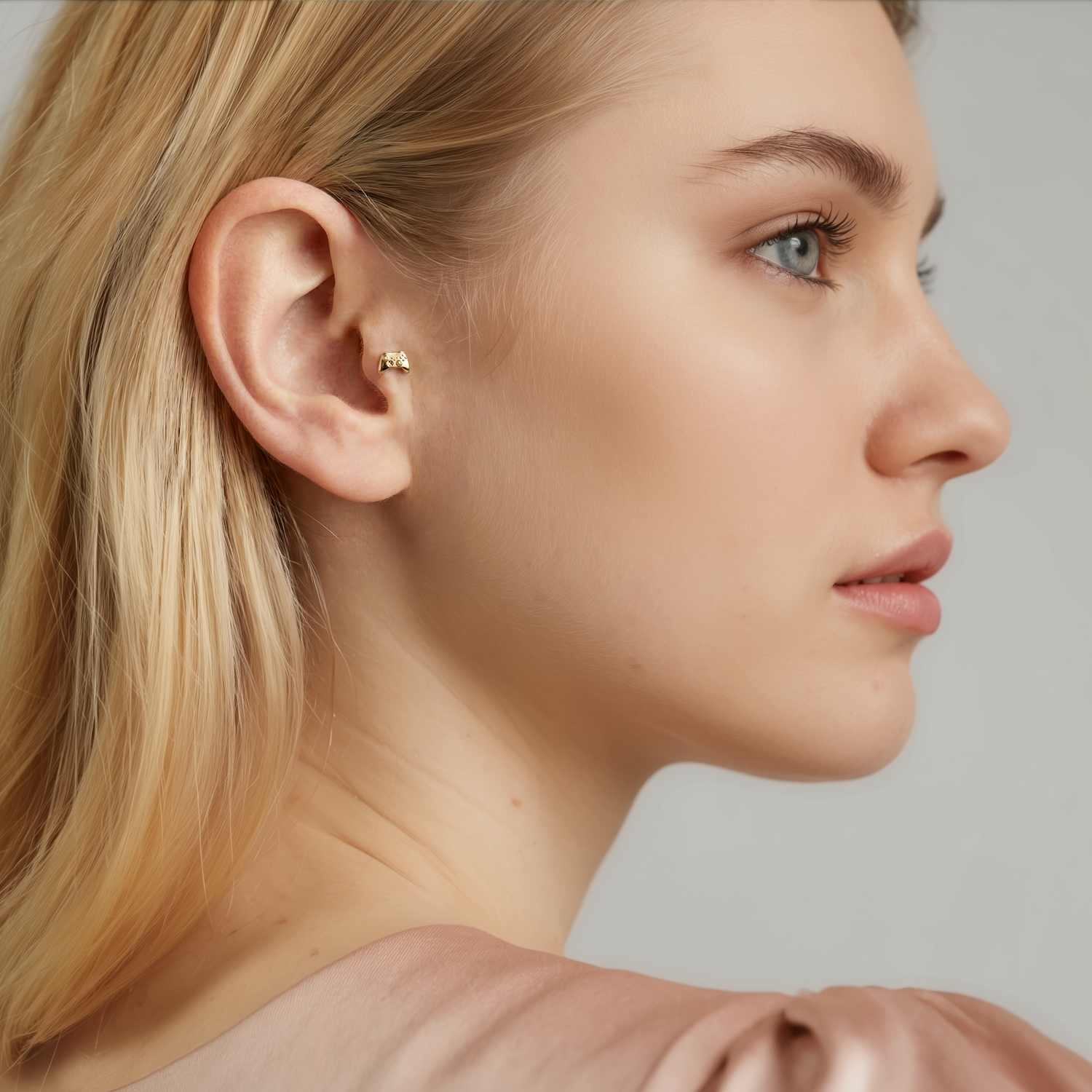 Game Controller Flatback Ear Piercing 14K Gold / Silver