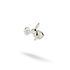 White gold sharpens the low-poly planes of the rabbit flatback piercing on an opaque studio background.