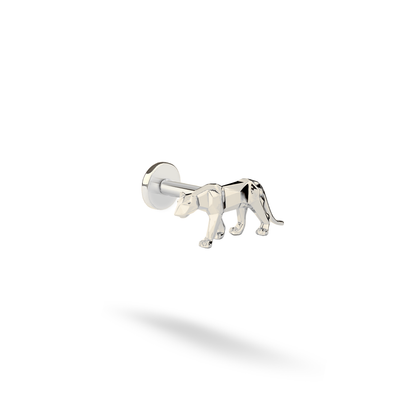 Geometric Panther Flatback Ear Piercing 14K Gold / Silver