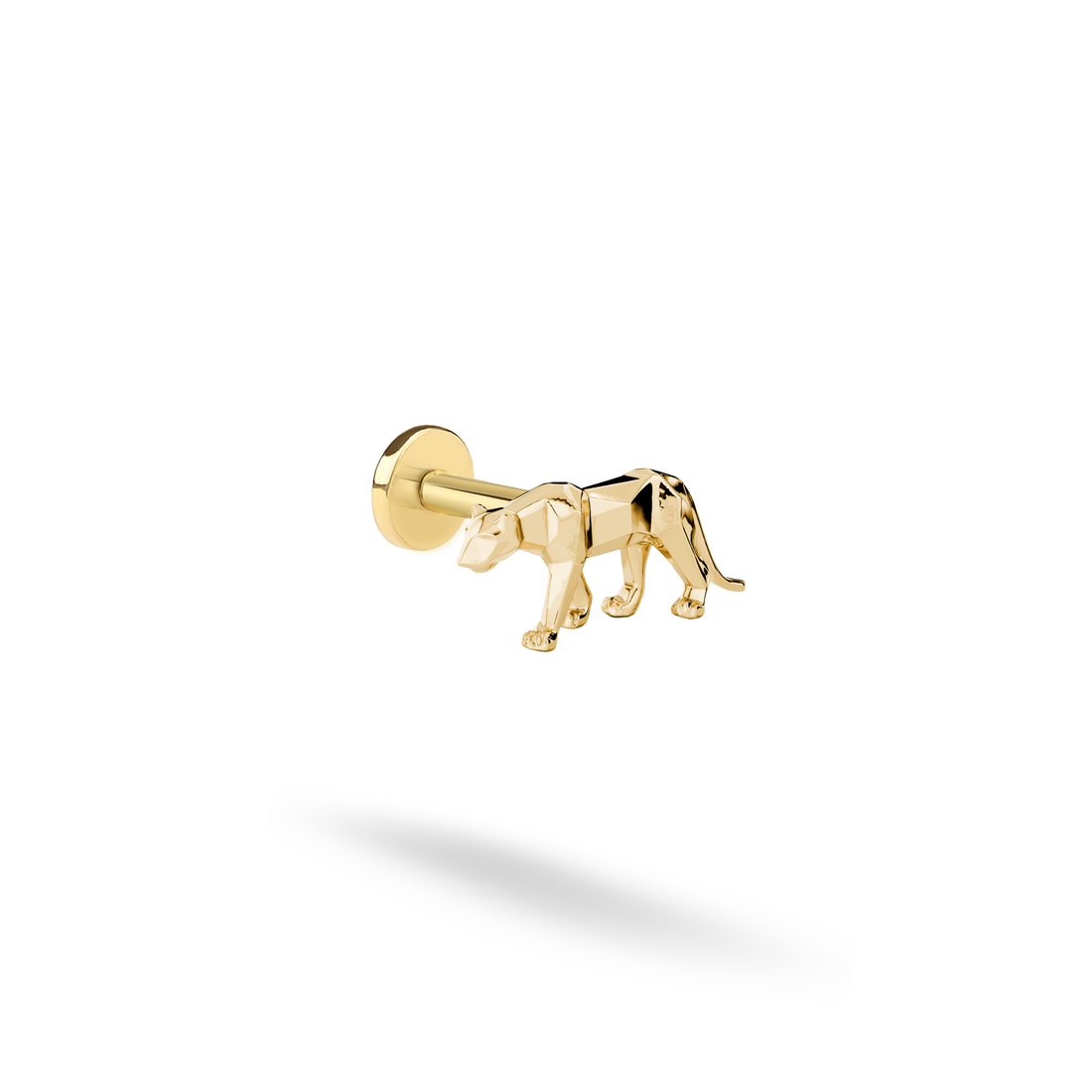 Geometric Panther Flatback Ear Piercing 14K Gold / Silver, nickel free wild piercing inspired by panther jewelry and animal style elegance.