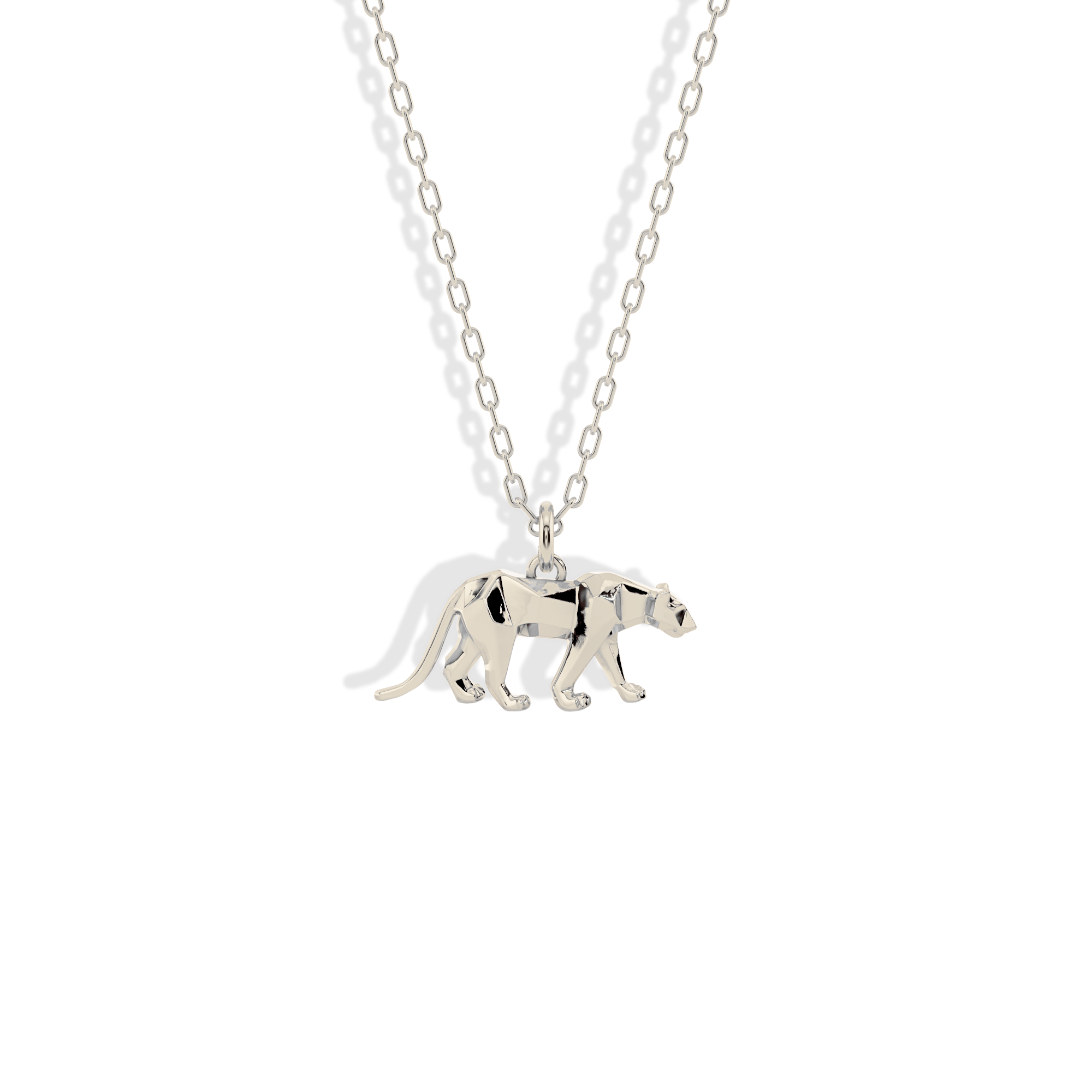 Geometric Panther Pendant Necklace 14K Gold / Silver