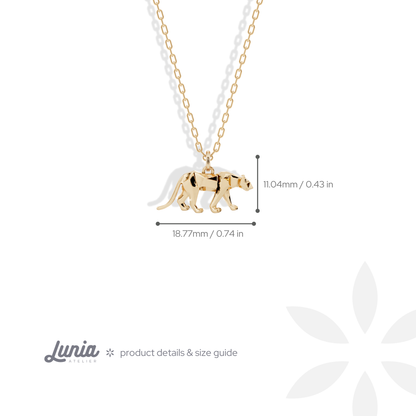 Geometric Panther Pendant Necklace 14K Gold / Silver