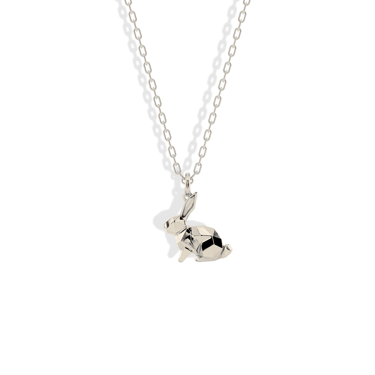 Geometric Rabbit Pendant Necklace 14K Gold / Silver