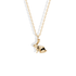 Geometric Rabbit Pendant Necklace 14K Gold bunny necklace with geometric animal design
