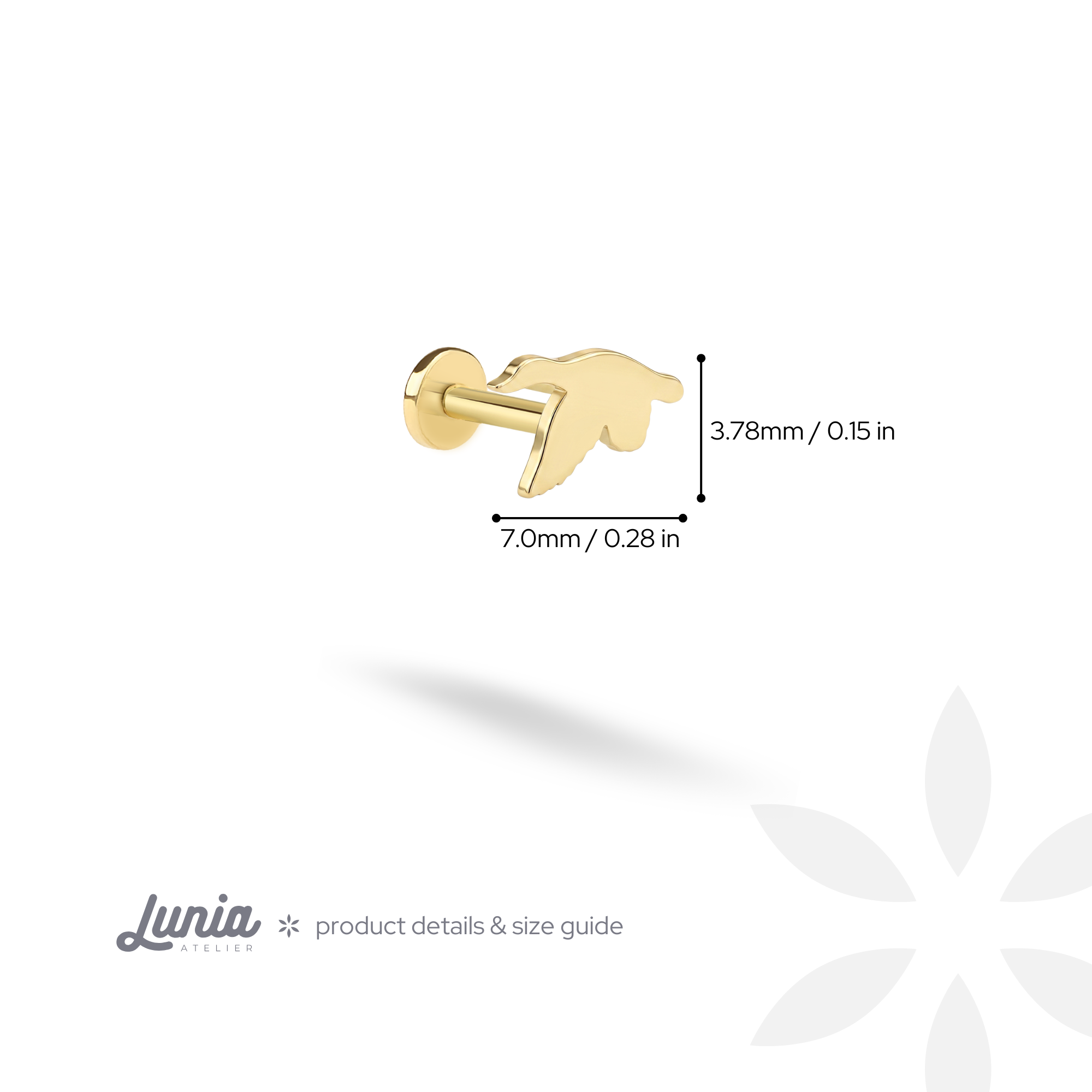 Goose Flatback Ear Piercing 14K Gold / Silver