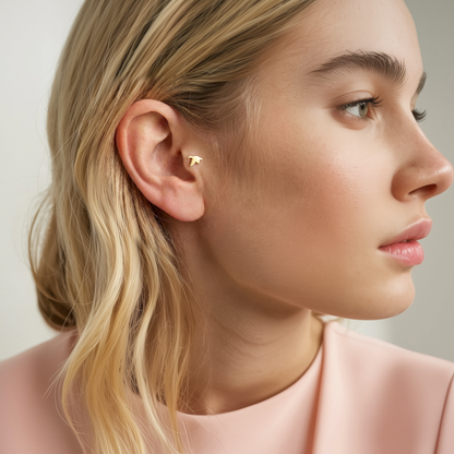 Goose Flatback Ear Piercing 14K Gold / Silver